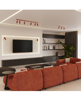 Plafon RING 3L ochra czerwona Sollux SL.1508