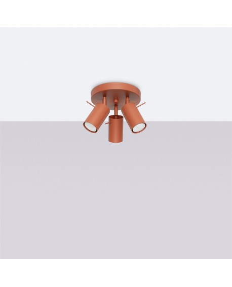 Plafon RING 3P ochra czerwona Sollux SL.1509