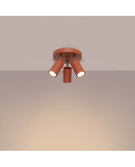 Plafon RING 3P ochra czerwona Sollux SL.1509
