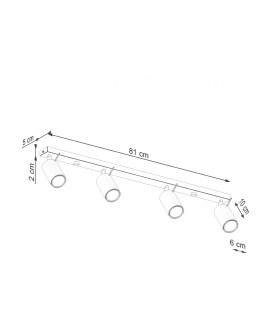 Plafon RING 4L ochra czerwona Sollux SL.1510