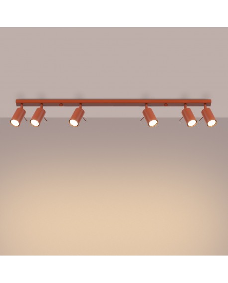 Plafon RING 6L ochra czerwona Sollux SL.1511