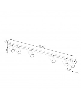 Plafon RING 6L ochra czerwona Sollux SL.1511