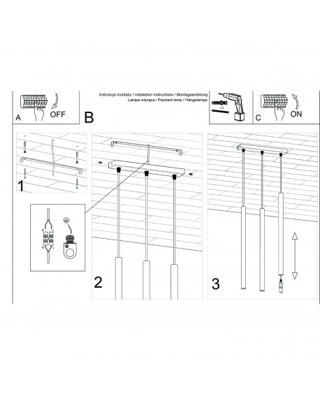 Lampa wisząca PASTELO 3 beżowa Sollux SL.1514