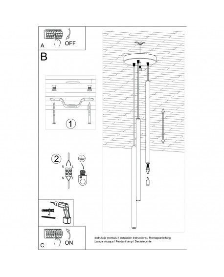 Lampa wisząca PASTELO 3P beżowa Sollux SL.1515