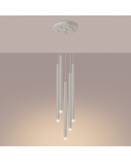 Lampa wisząca PASTELO 5P beżowa Sollux SL.1516