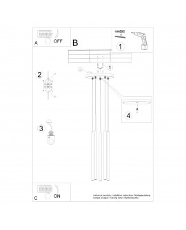 Lampa wisząca PASTELO 5P beżowa Sollux SL.1516
