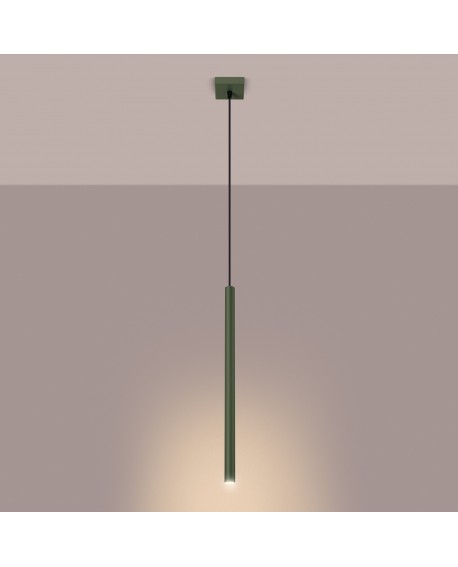 Lampa wisząca PASTELO 1 zielona oliwka Sollux SL.1518