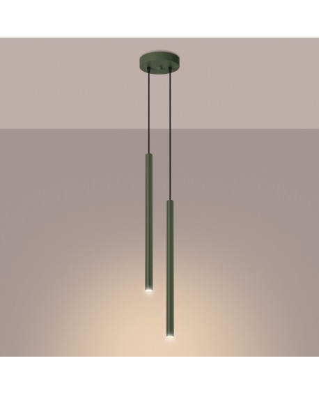 Lampa wisząca PASTELO 2 zielona oliwka Sollux SL.1519