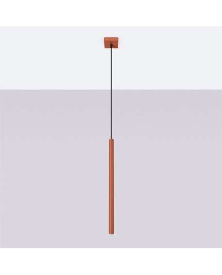 Lampa wisząca PASTELO 1 ochra czerwona Sollux SL.1524