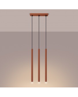 Lampa wisząca PASTELO 3 ochra czerwona Sollux SL.1526
