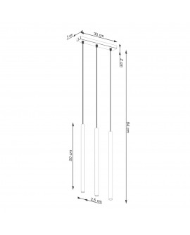Lampa wisząca PASTELO 3 ochra czerwona Sollux SL.1526