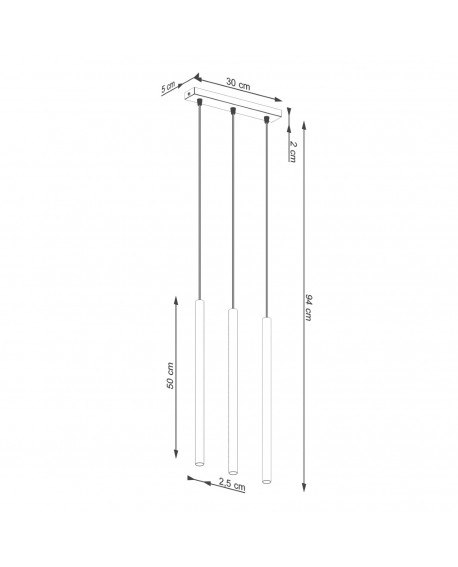 Lampa wisząca PASTELO 3 ochra czerwona Sollux SL.1526