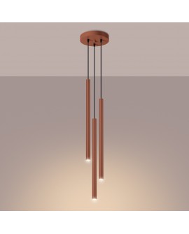 Lampa wisząca PASTELO 3P ochra czerwona Sollux SL.1527