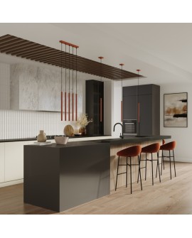 Lampa wisząca PASTELO 5P ochra czerwona Sollux SL.1528