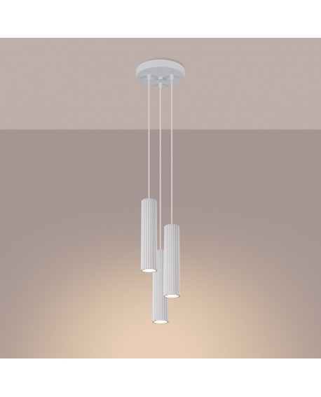 Lampa wisząca KARBON 3P biały Sollux SL.1538