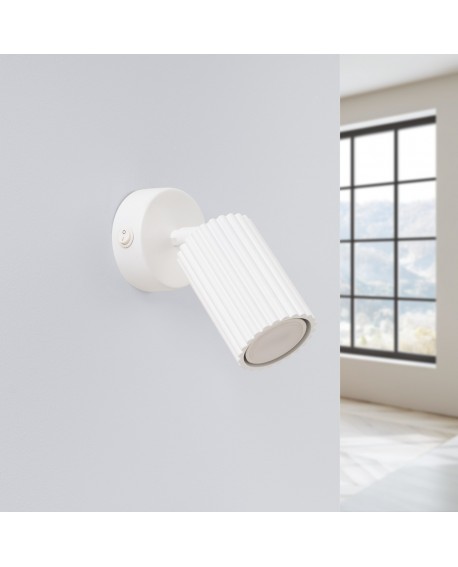 Kinkiet KARBON biały z włącznikiem Sollux SL.1541