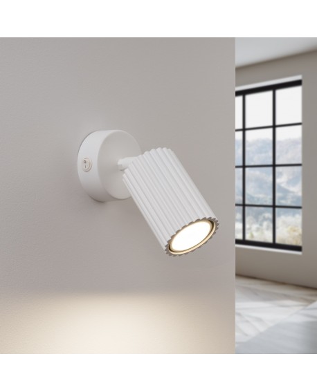 Kinkiet KARBON biały z włącznikiem Sollux SL.1541