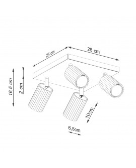 Plafon KARBON 4 biały Sollux SL.1545