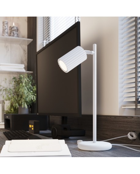 Lampa biurkowa KARBON biała Sollux SL.1548