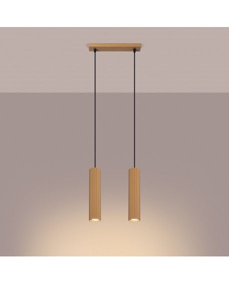 Lampa wisząca KARBON 2 złoty Sollux SL.1555