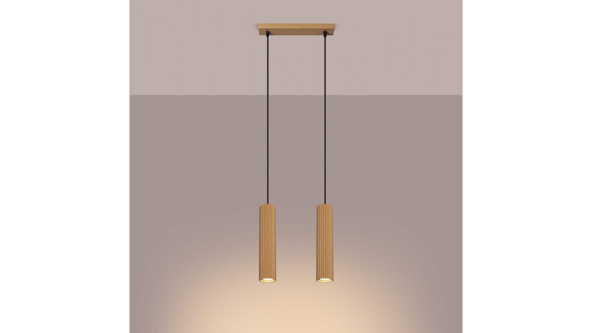 Lampa wisząca KARBON 2 złoty Sollux SL.1555