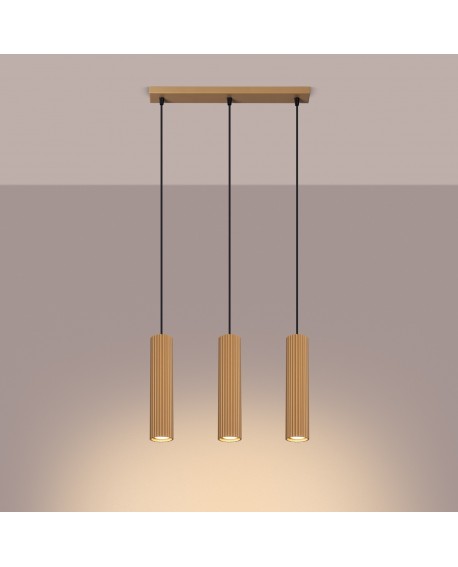 Lampa wisząca KARBON 3L złoty Sollux SL.1556