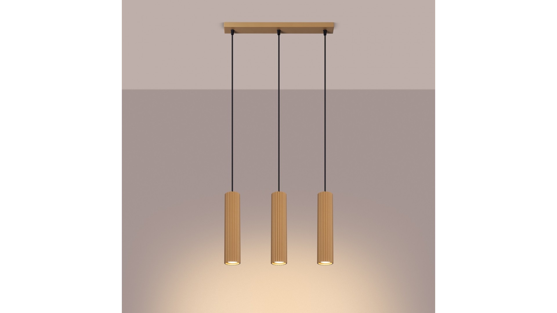 Lampa wisząca KARBON 3L złoty Sollux SL.1556