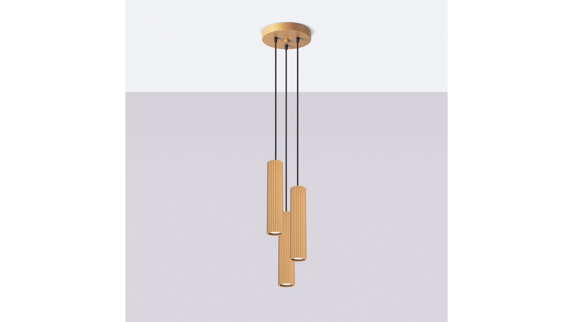 Lampa wisząca KARBON 3P złoty Sollux SL.1557