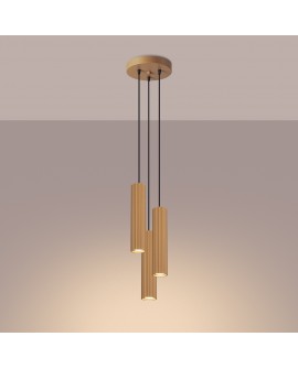 Lampa wisząca KARBON 3P złoty Sollux SL.1557