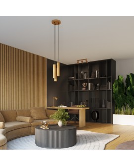 Lampa wisząca KARBON 3P złoty Sollux SL.1557