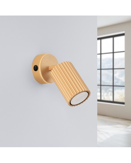 Kinkiet KARBON złoty z włącznikiem Sollux SL.1560