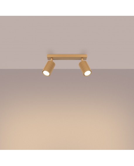 Plafon KARBON 2 złoty Sollux SL.1561