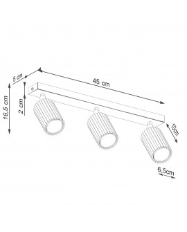 Plafon KARBON 3L złoty Sollux SL.1562