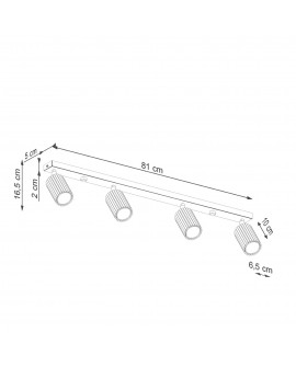 Plafon KARBON 4L złoty Sollux SL.1565