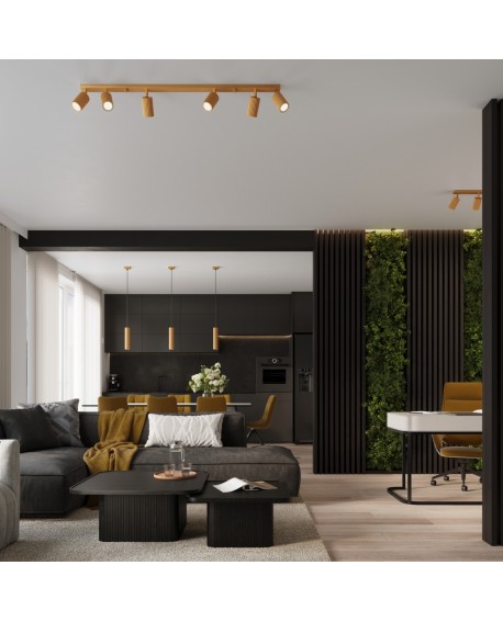 Plafon KARBON 4L złoty Sollux SL.1565