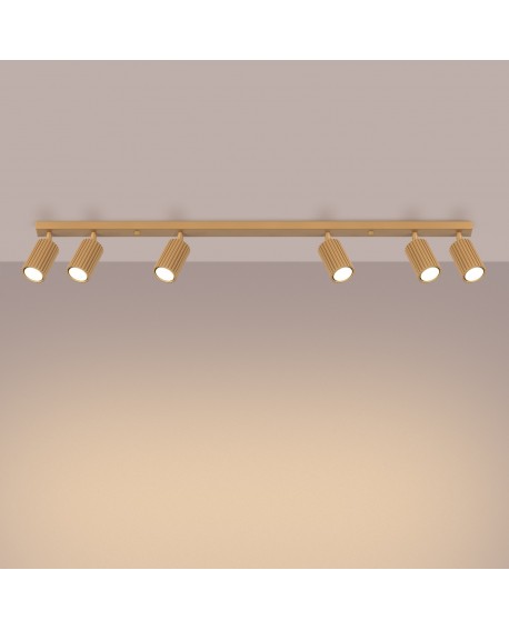 Plafon KARBON 6L złoty Sollux SL.1566