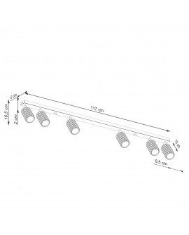 Plafon KARBON 6L złoty Sollux SL.1566