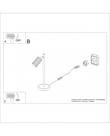 Lampa biurkowa KARBON złota Sollux SL.1567