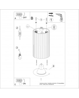 Plafon KARBON 10 czarny Sollux SL.1568