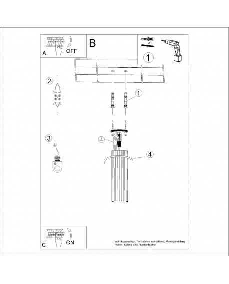 Plafon KARBON 20 czarny Sollux SL.1569