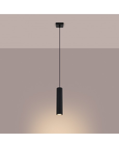 Lampa wisząca KARBON 1 czarny Sollux SL.1573