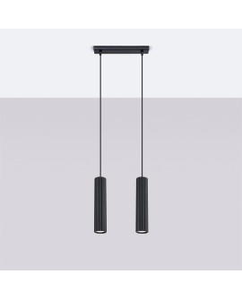 Lampa wisząca KARBON 2 czarny Sollux SL.1574