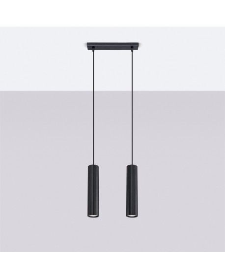 Lampa wisząca KARBON 2 czarny Sollux SL.1574