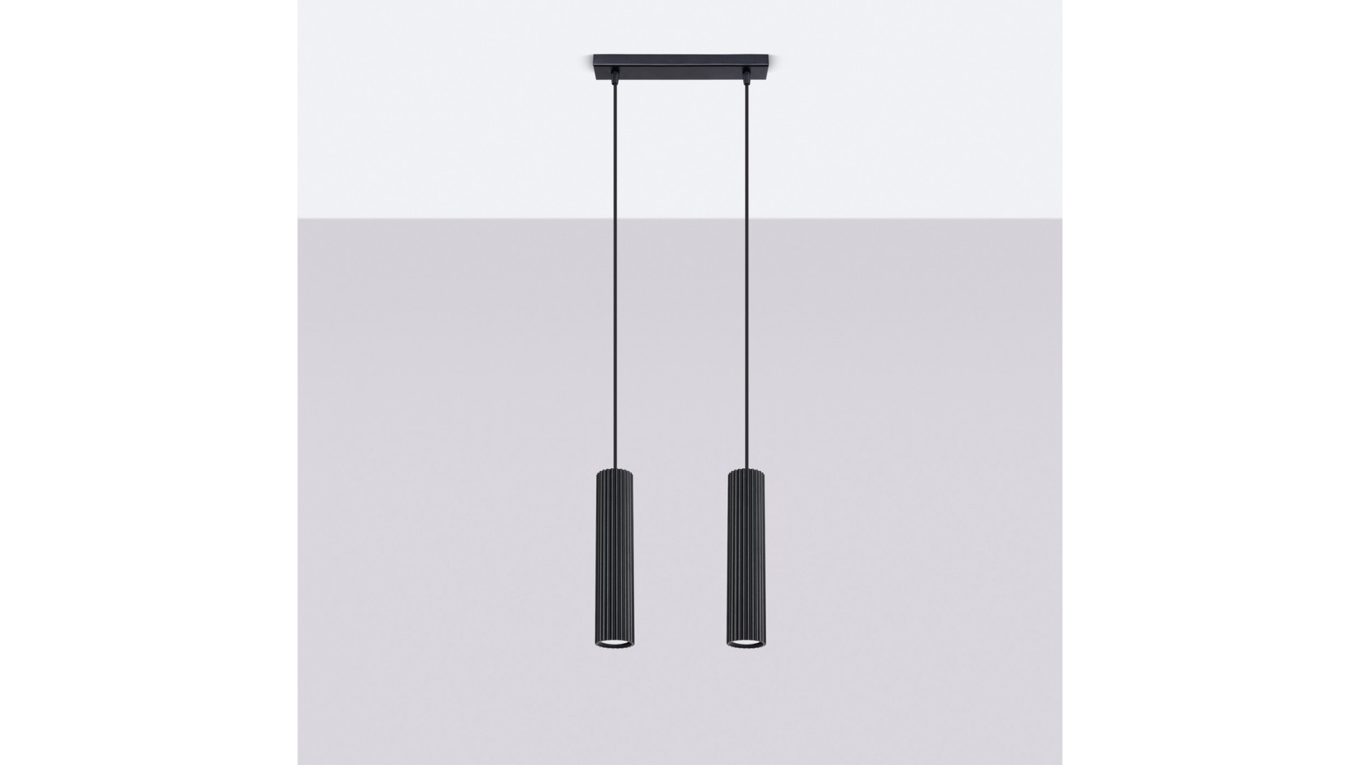 Lampa wisząca KARBON 2 czarny Sollux SL.1574