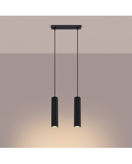 Lampa wisząca KARBON 2 czarny Sollux SL.1574