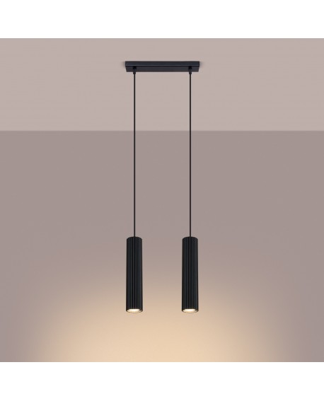 Lampa wisząca KARBON 2 czarny Sollux SL.1574
