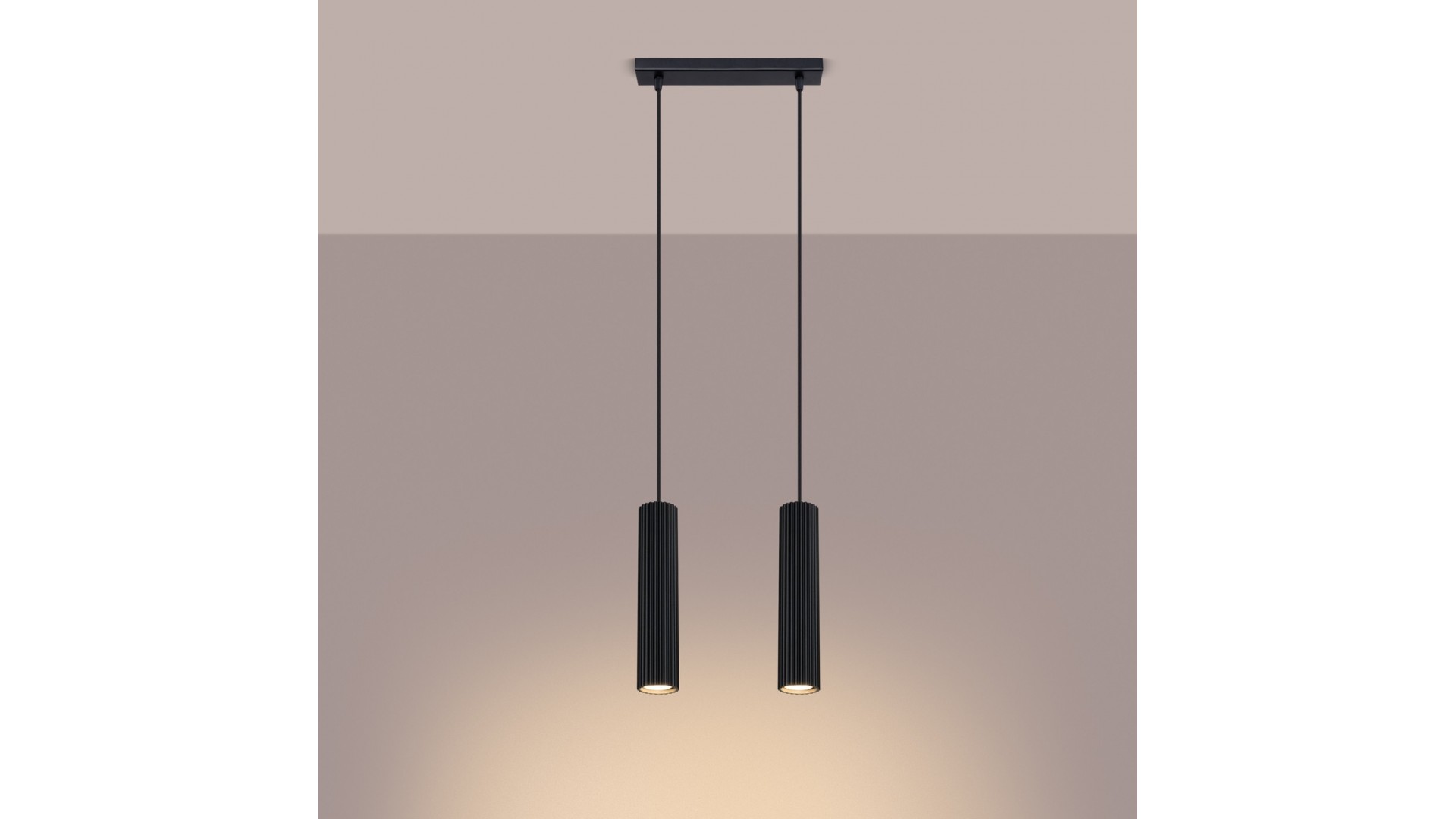 Lampa wisząca KARBON 2 czarny Sollux SL.1574