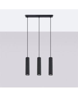 Lampa wisząca KARBON 3L czarny Sollux SL.1575
