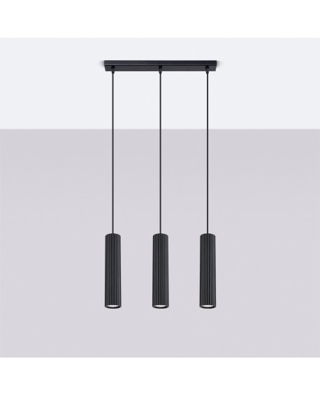 Lampa wisząca KARBON 3L czarny Sollux SL.1575