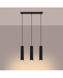 Lampa wisząca KARBON 3L czarny Sollux SL.1575